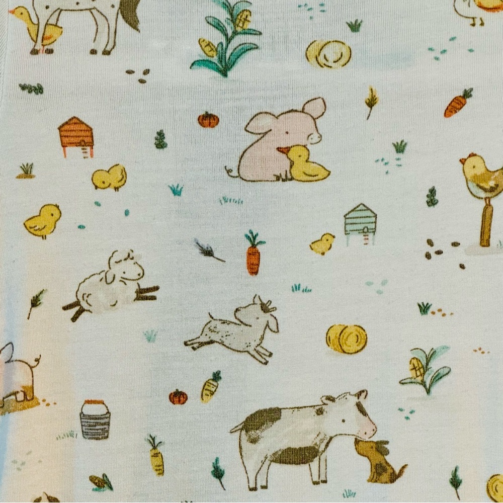 Angel Dear Convertible 2-way Zipper Romper, GUC, 3-6 months, farm animals - Picture 7 of 8
